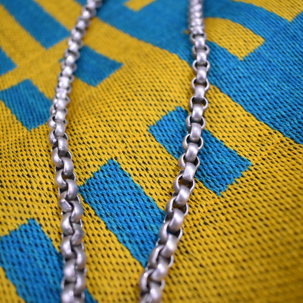 Petrified Wood Necklace Silver Rollo Chain - Picture 15 of 16